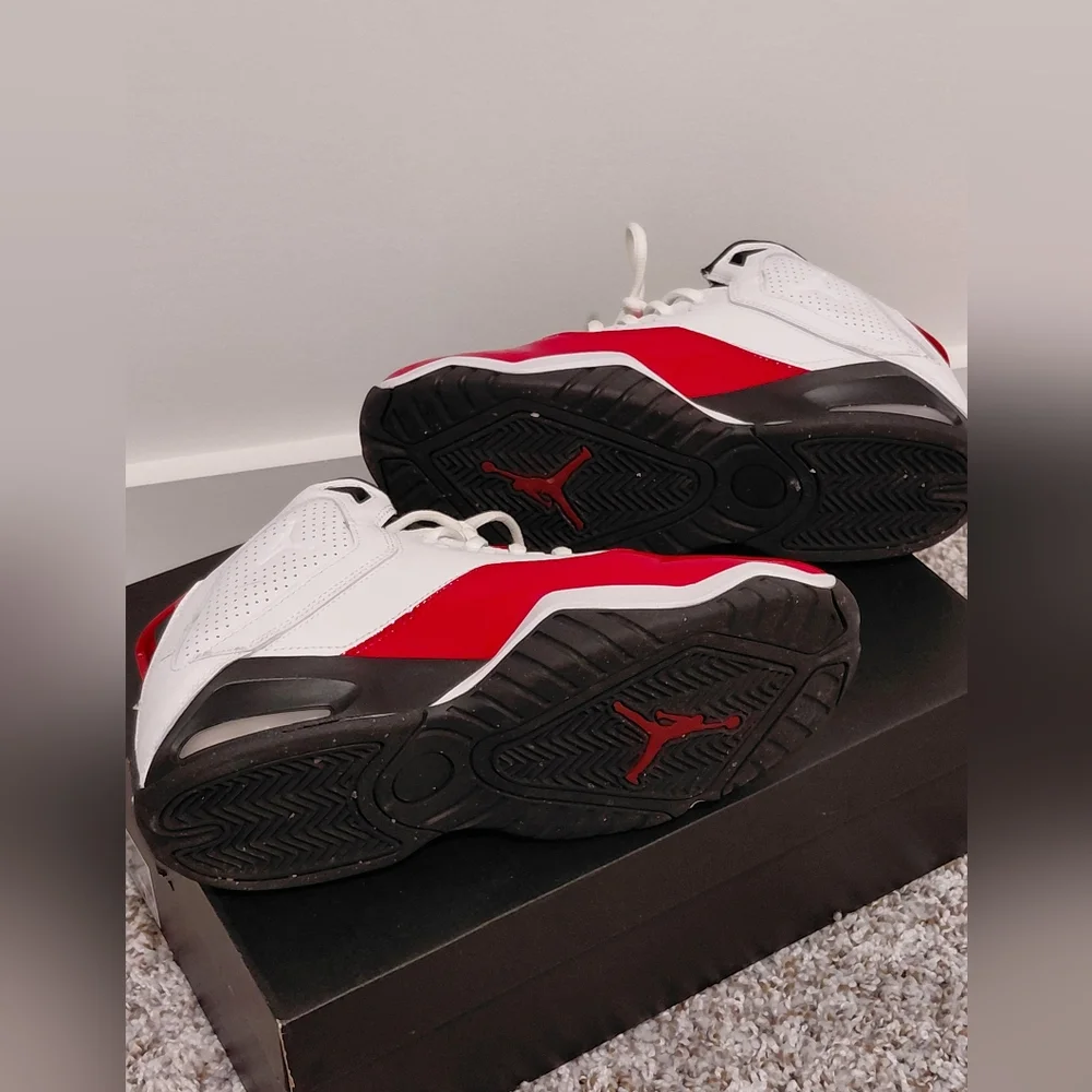 Jordan Red and White High-Top Sneakers